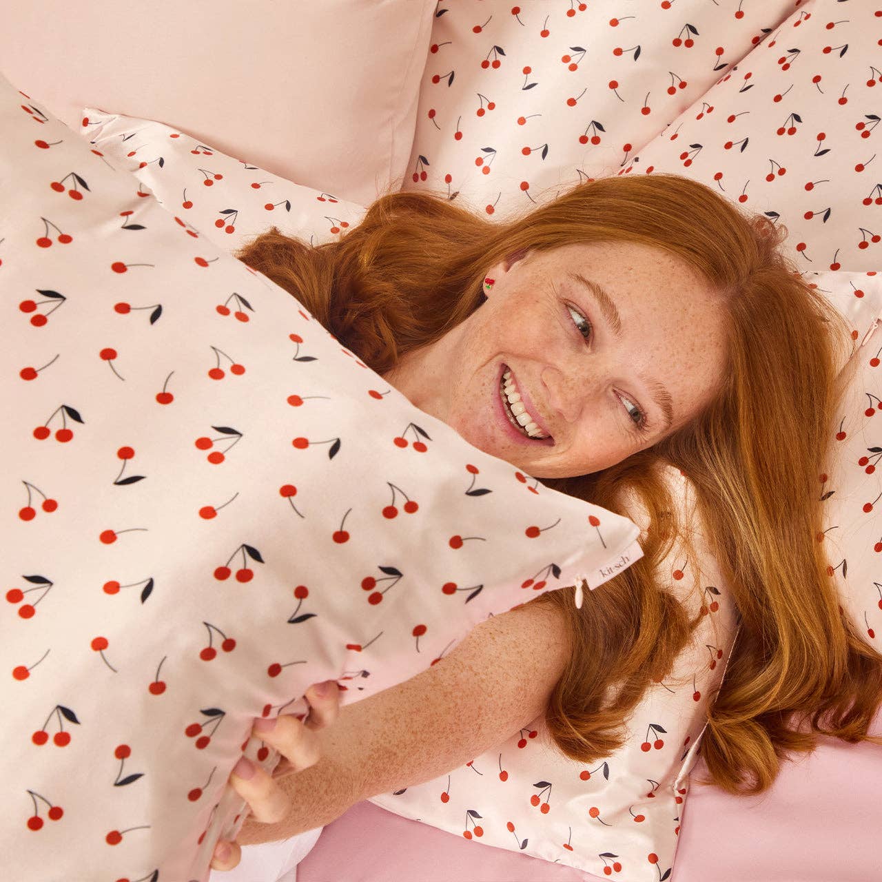 Kitsch | Satin Pillowcase Standard - Cherry Print