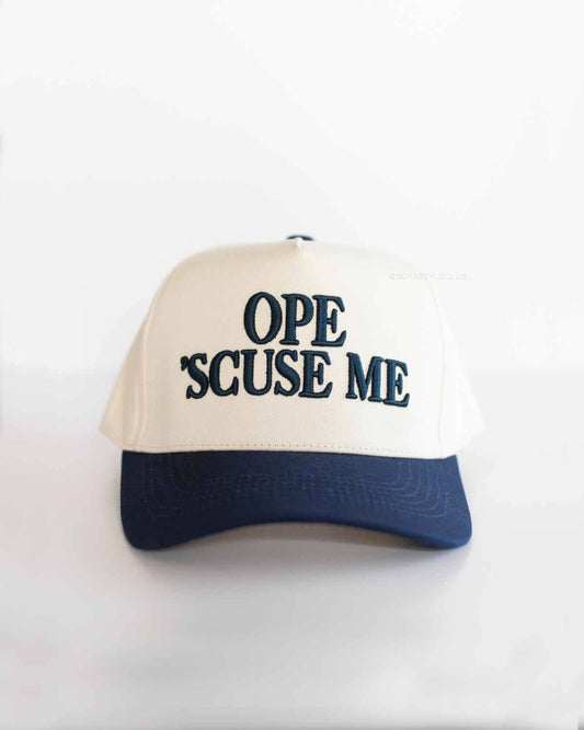 Ope 'Scuse Me Hat - Navy Blue & Cream