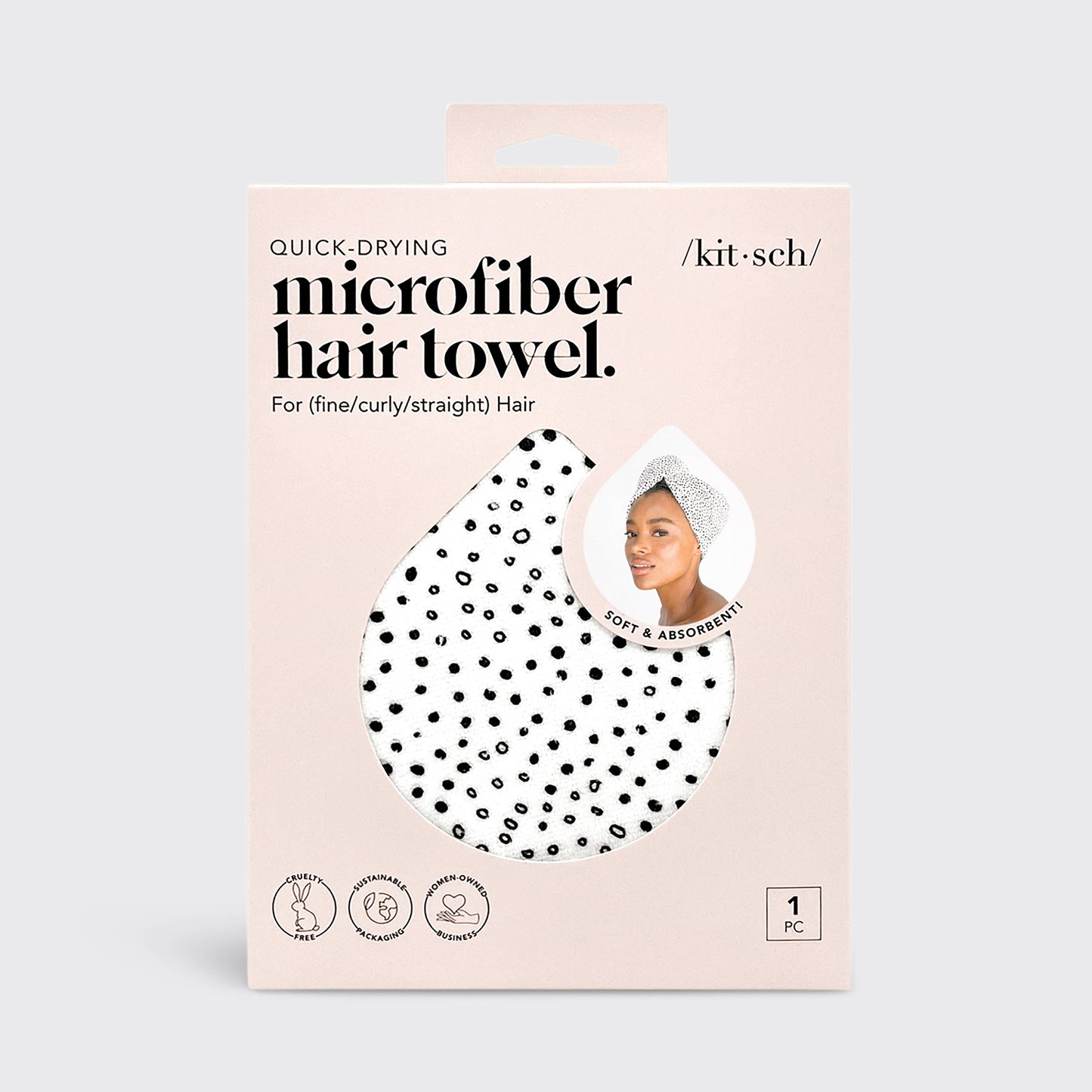Kitsch | Quick Dry Hair Towel - Micro Dot