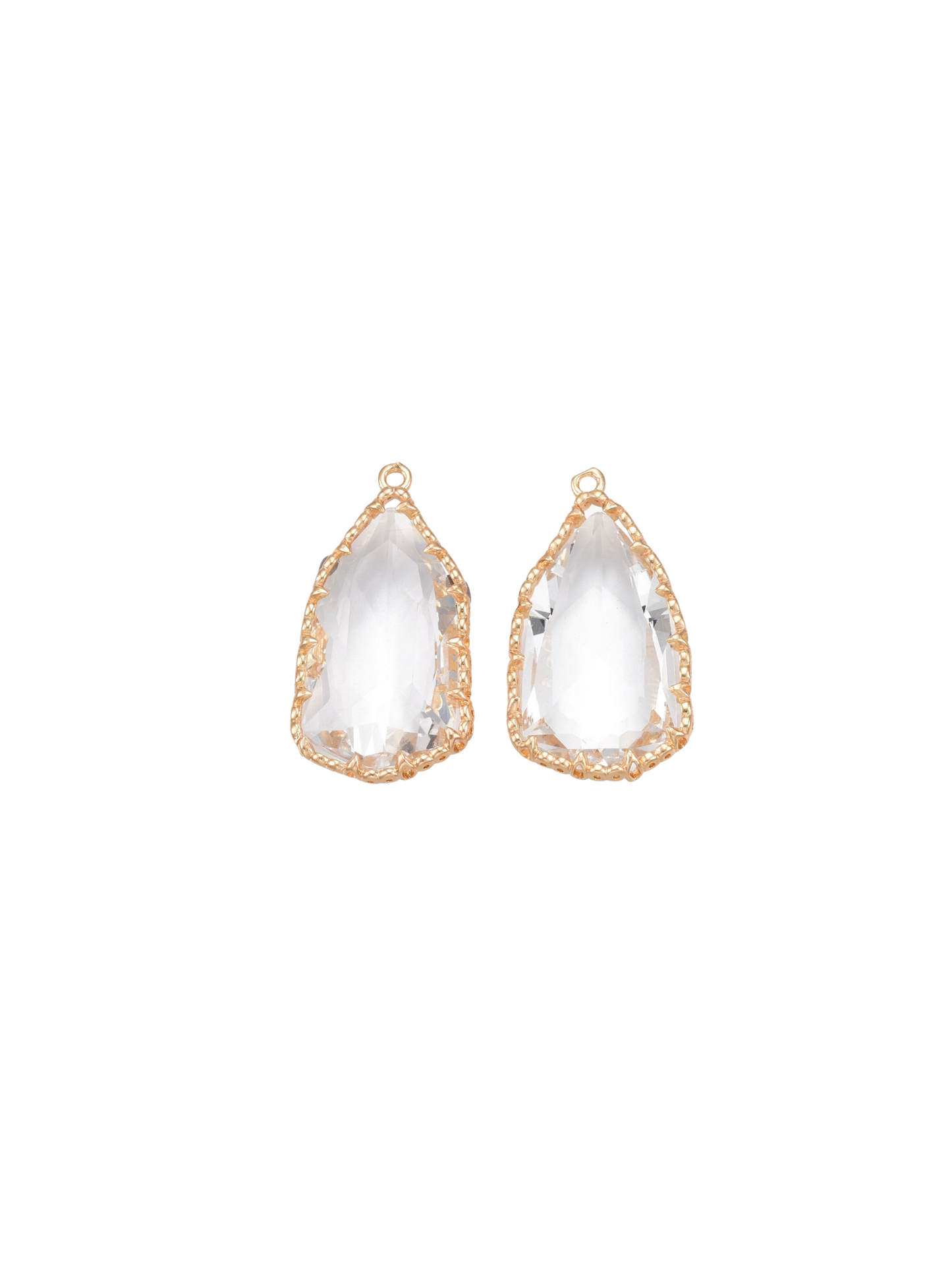 Gold Framed Glass Teardrop Charm