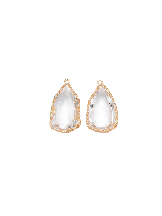 Gold Framed Glass Teardrop Charm