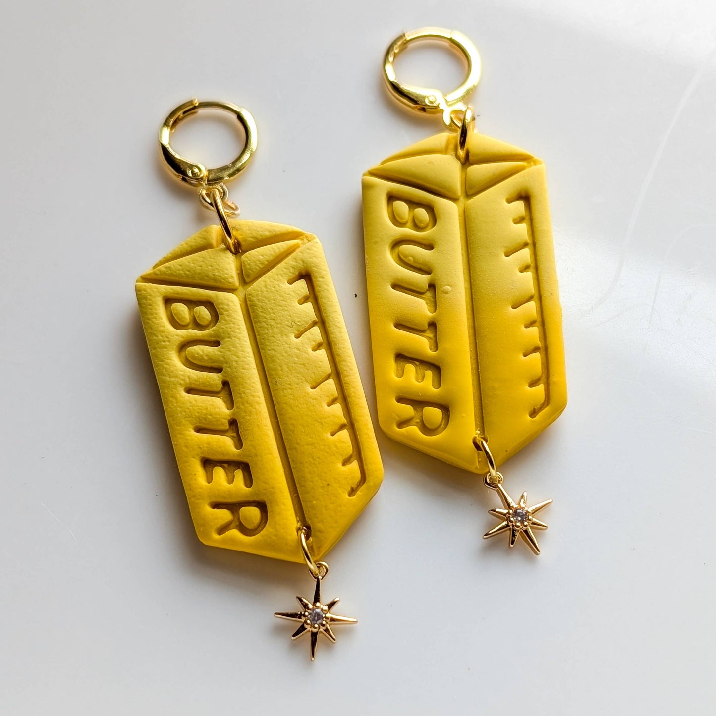 Butter stick earrings kitschy fall food jewelry cute