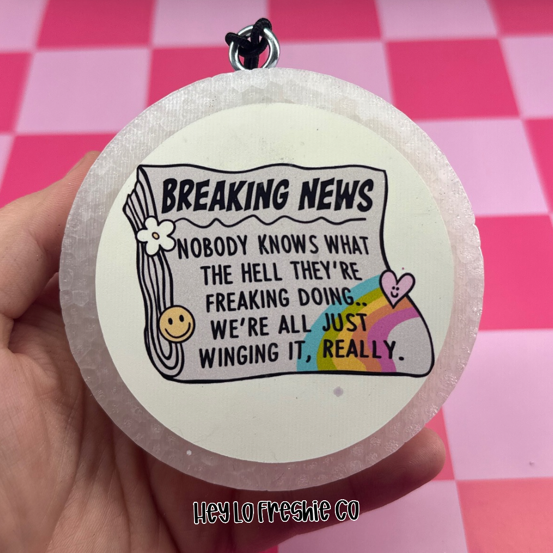 Breaking News Car Freshie [Scent: Champagne Toast]