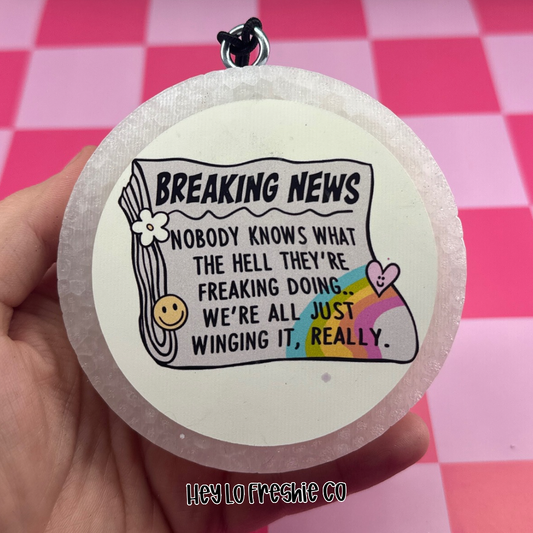 Breaking News Car Freshie [Scent: Champagne Toast]