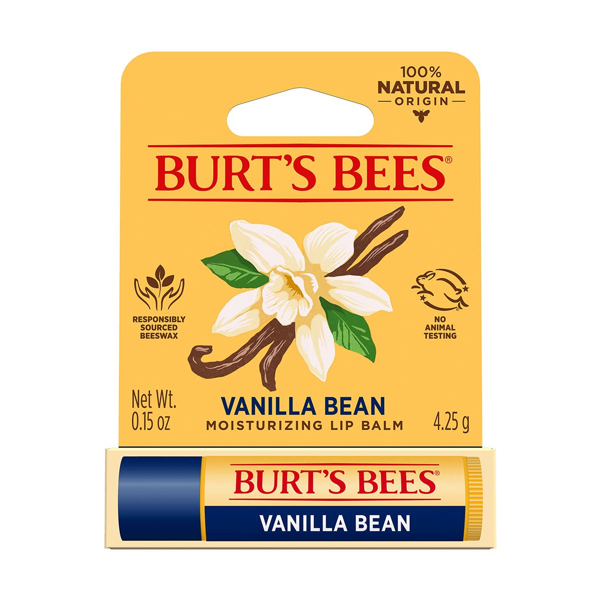 Vanilla Bean Moisturizing Lip Balm With Beeswax, Blister Box