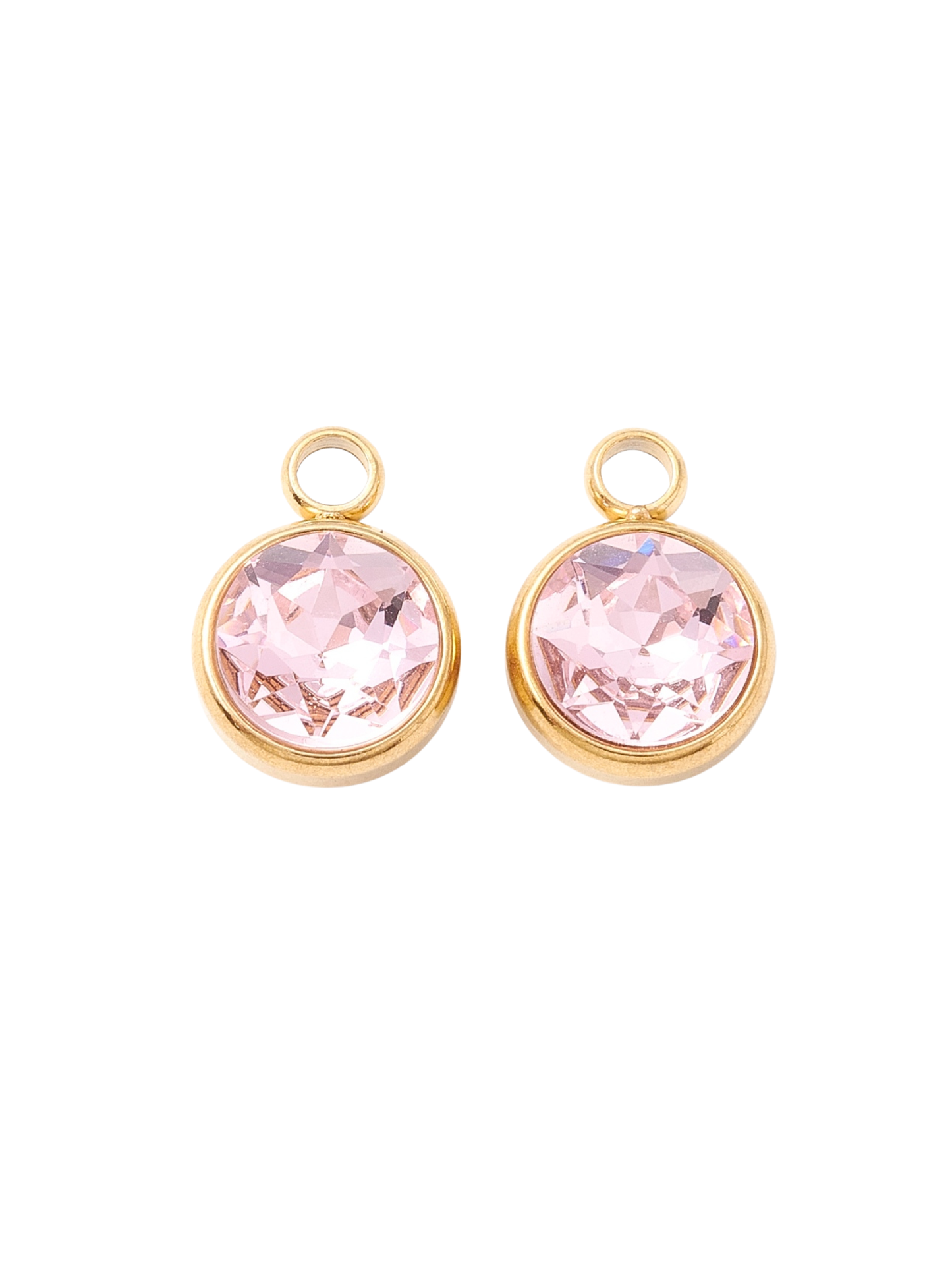* Gold Round Assorted Glass Charm