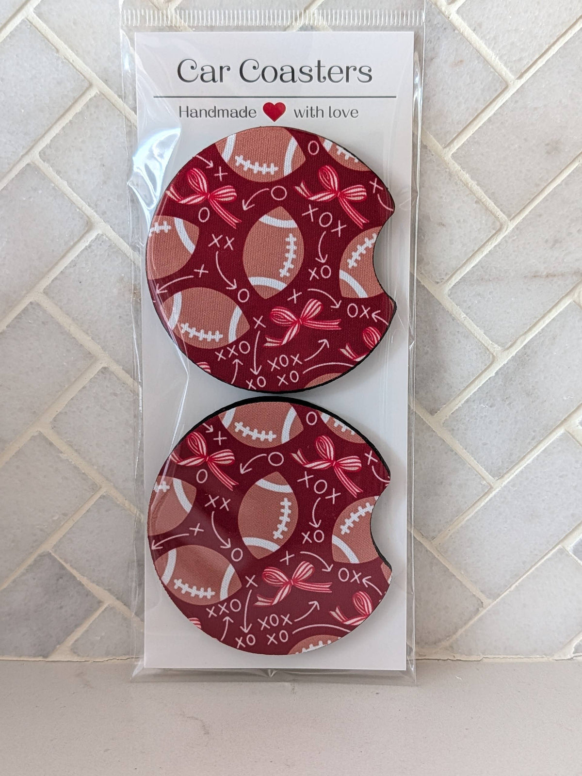 Football Game Day Inspired Car Coasters
