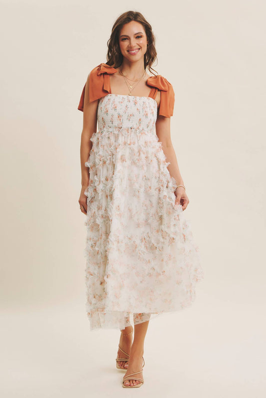 Amber Glow Midi Dress