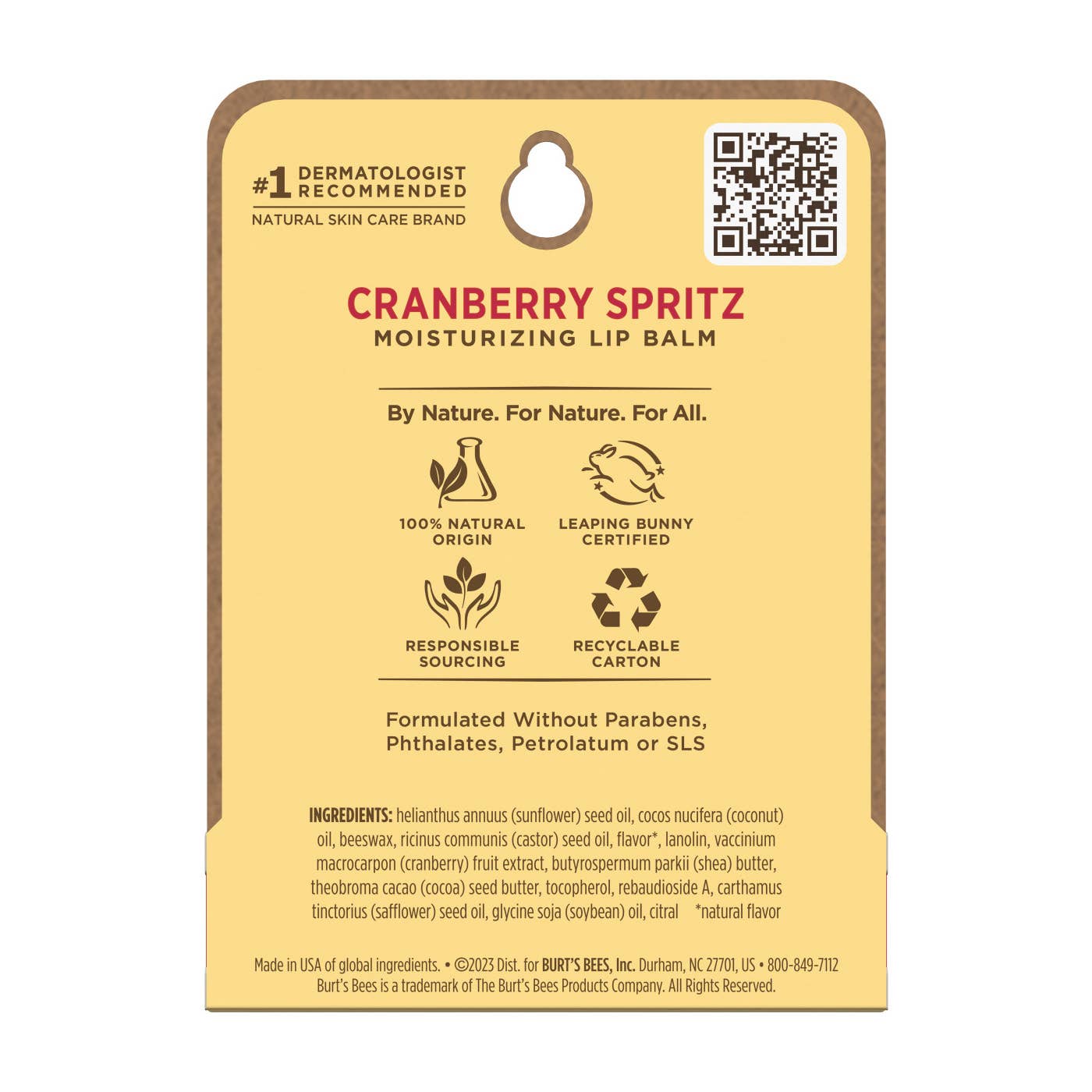 Holiday Cranberry Spritz Lip Balm 0.15 Oz. Blister Box