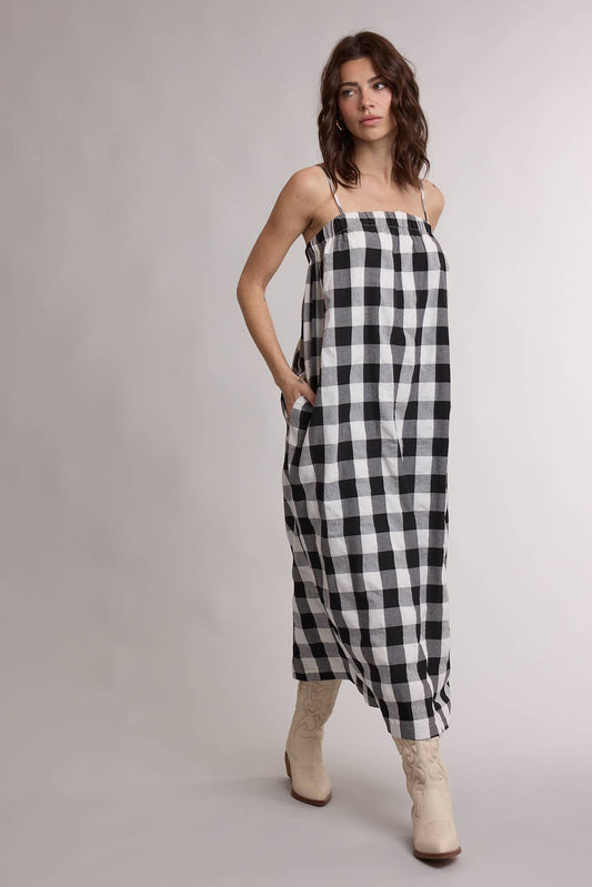PLAID MIDI DRESS