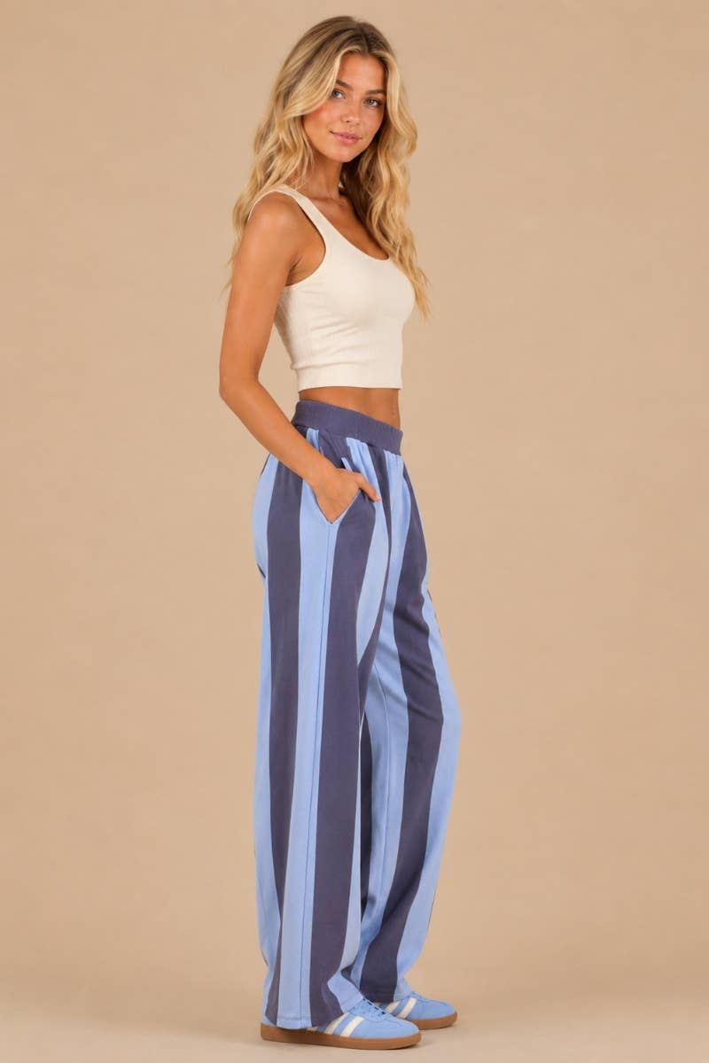 Striped Wide-Leg Pants (S-3X)