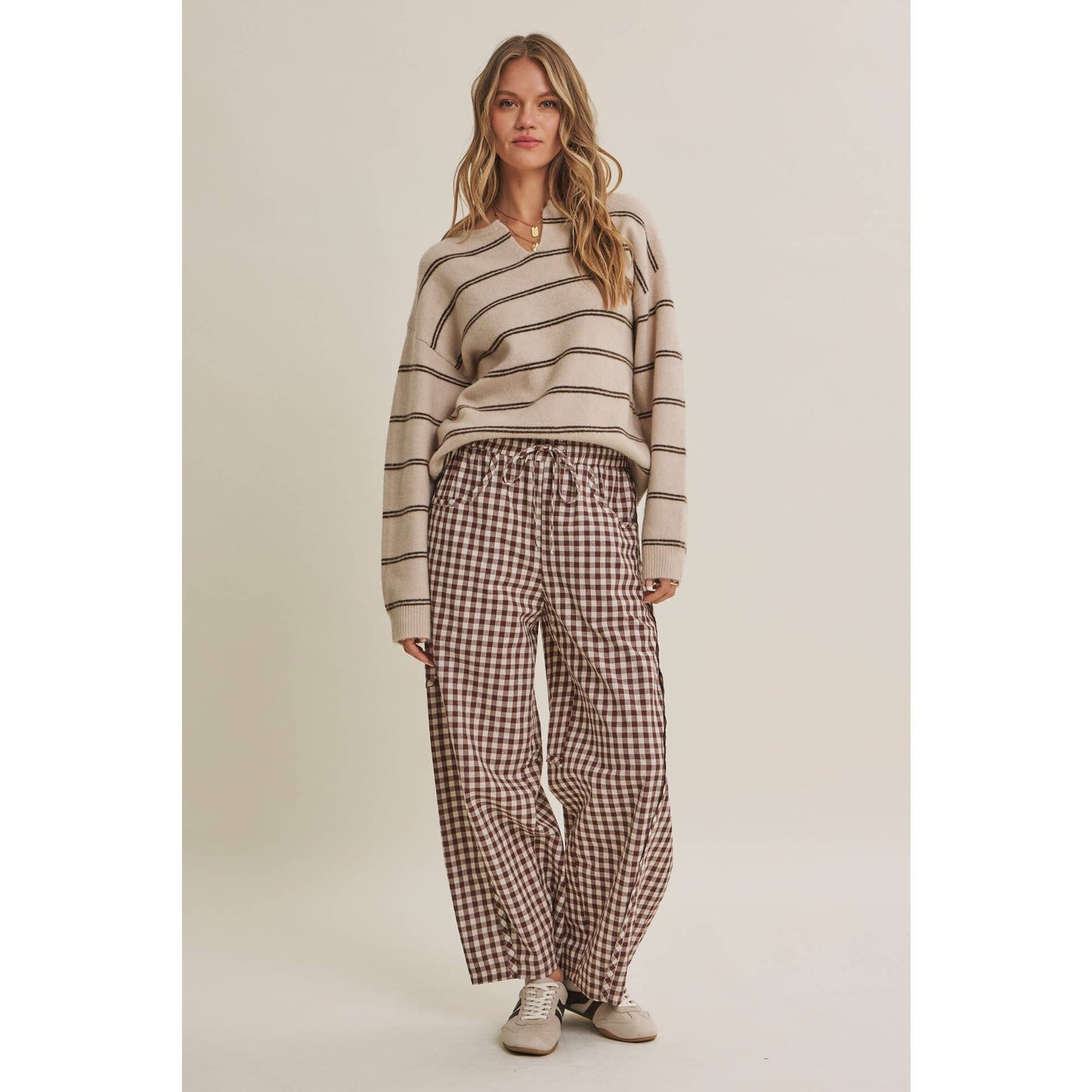 Gingham Cotton Pants