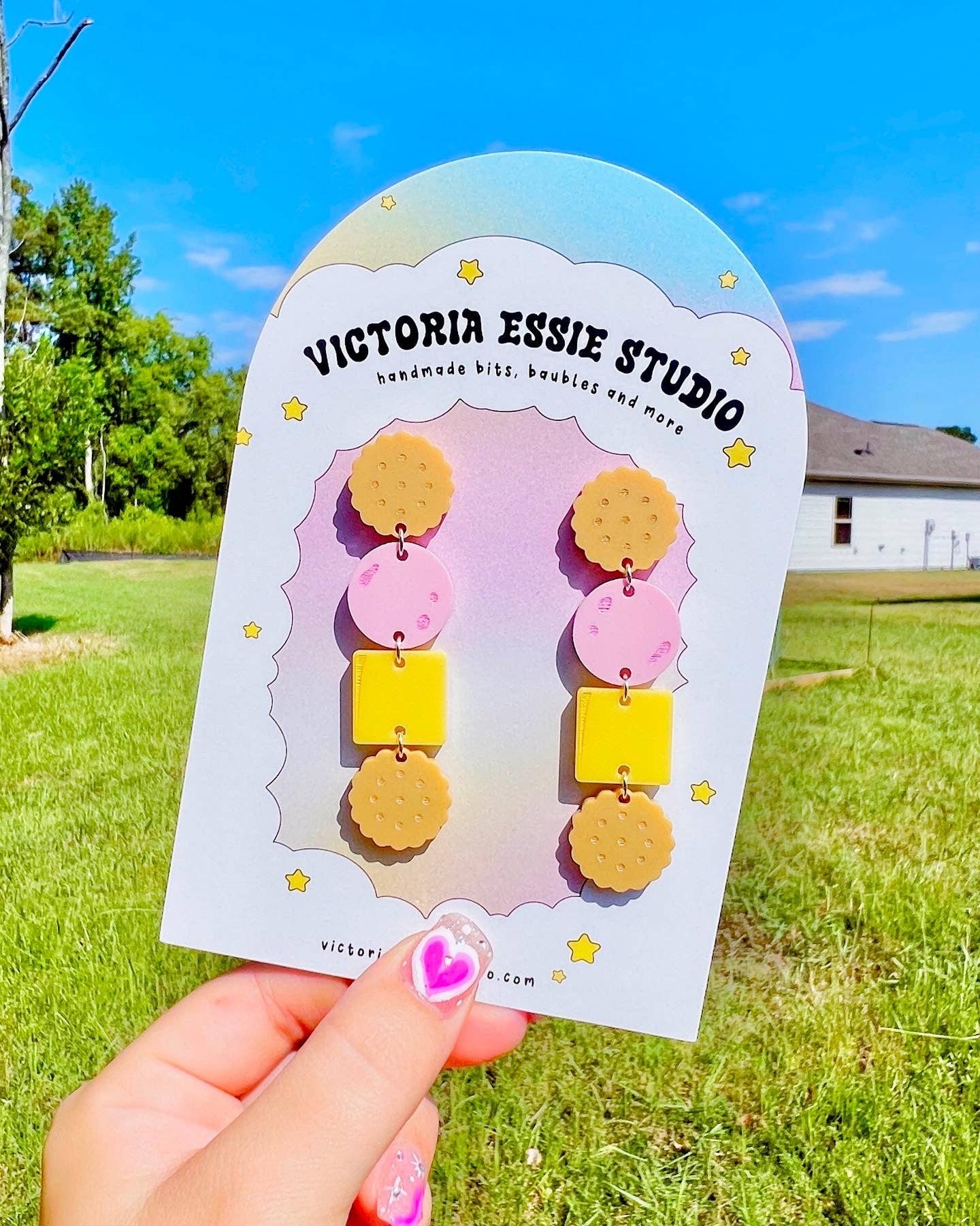 Ham and Cheese Crackers Earrings
