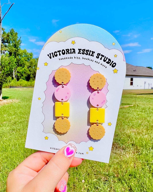 Ham and Cheese Crackers Earrings