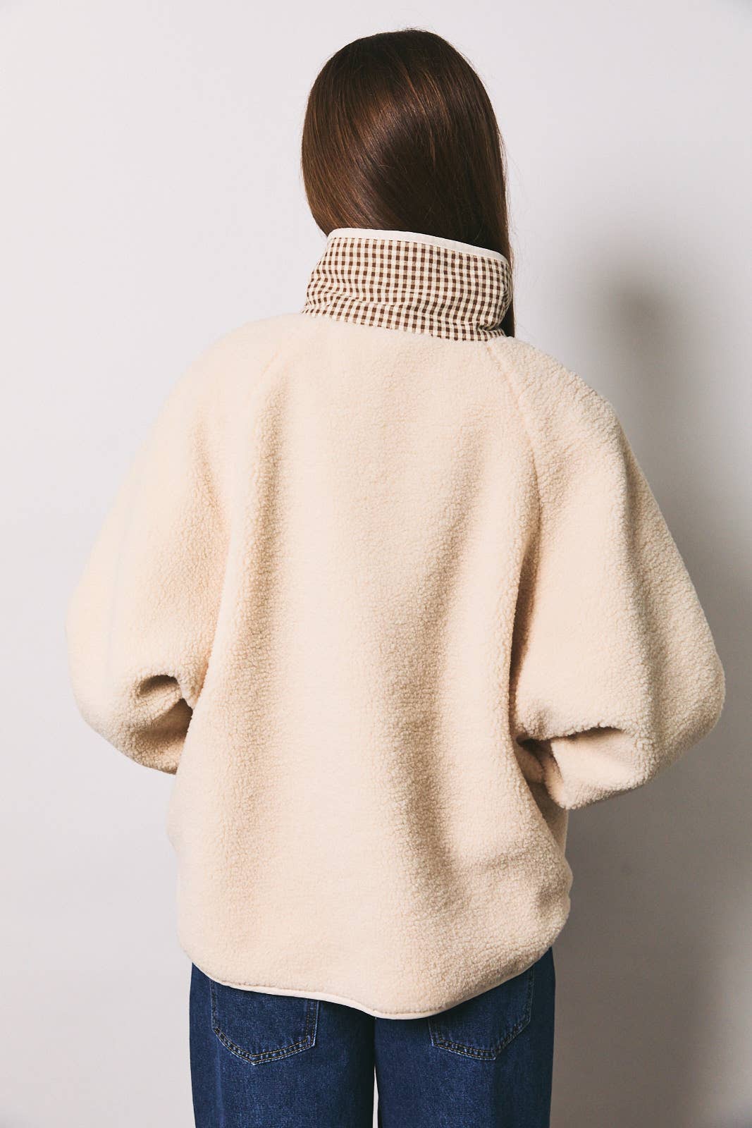 Gingham & Sherpa Reversible Jacket
