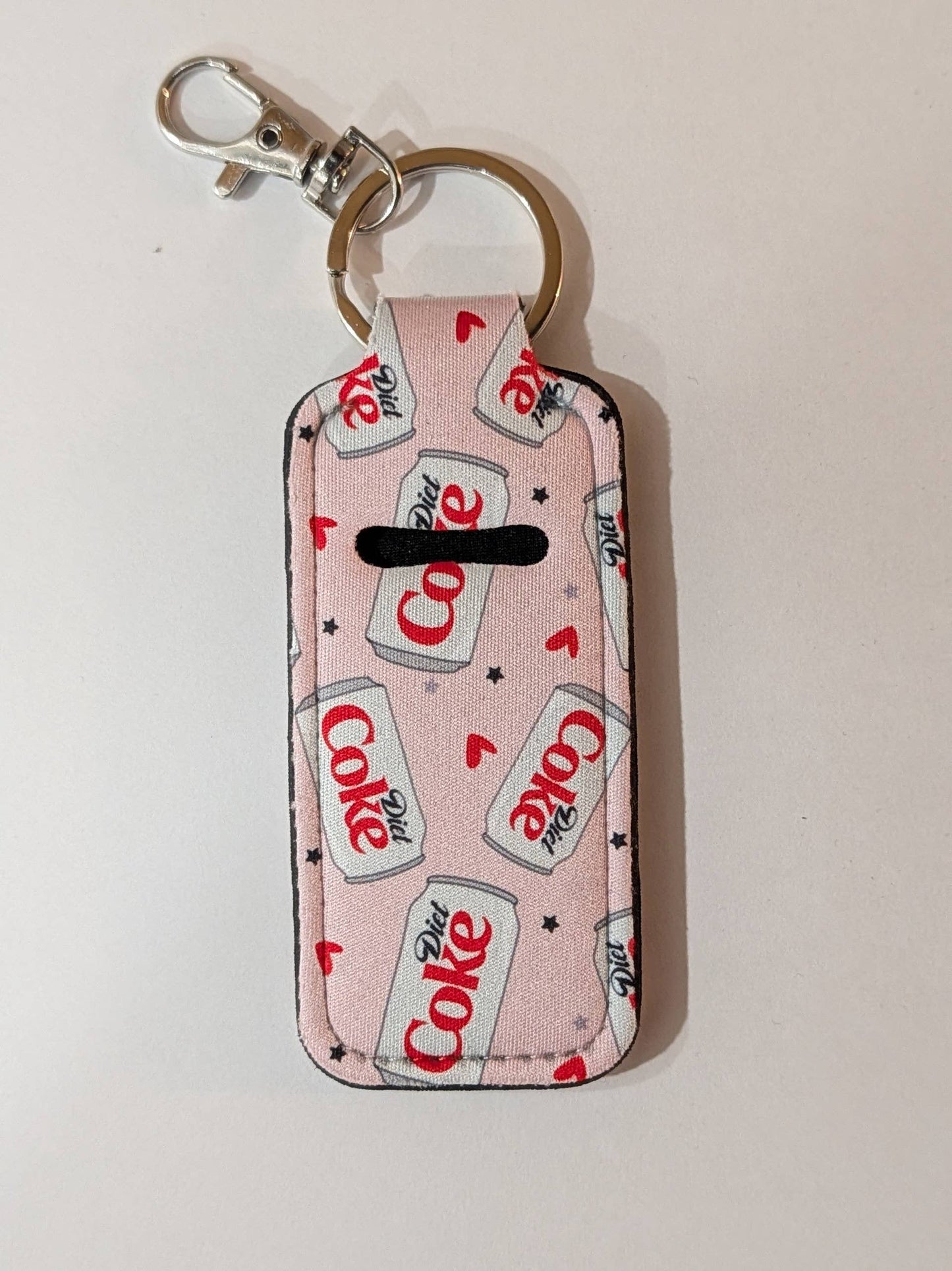 Diet Soda Lip Balm Chapstick Holder Keychain