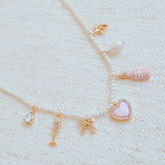 Pink Wink Celebration Multi Charm Necklace