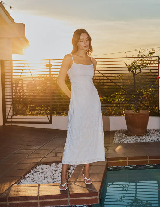 Floral Embrace Textured Maxi Dress