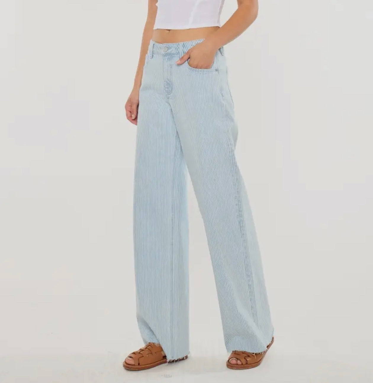 Kancan | High Rise Stripe Wide Leg