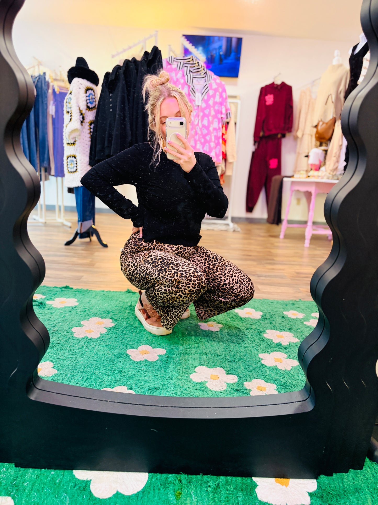 Kancan | Ultra High Rise Leopard Corduroy Wide Leg