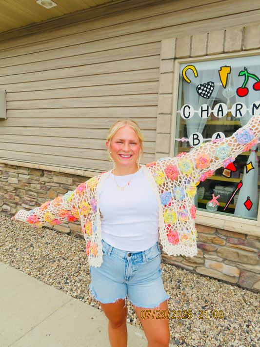 Floral Crochet Cardigan