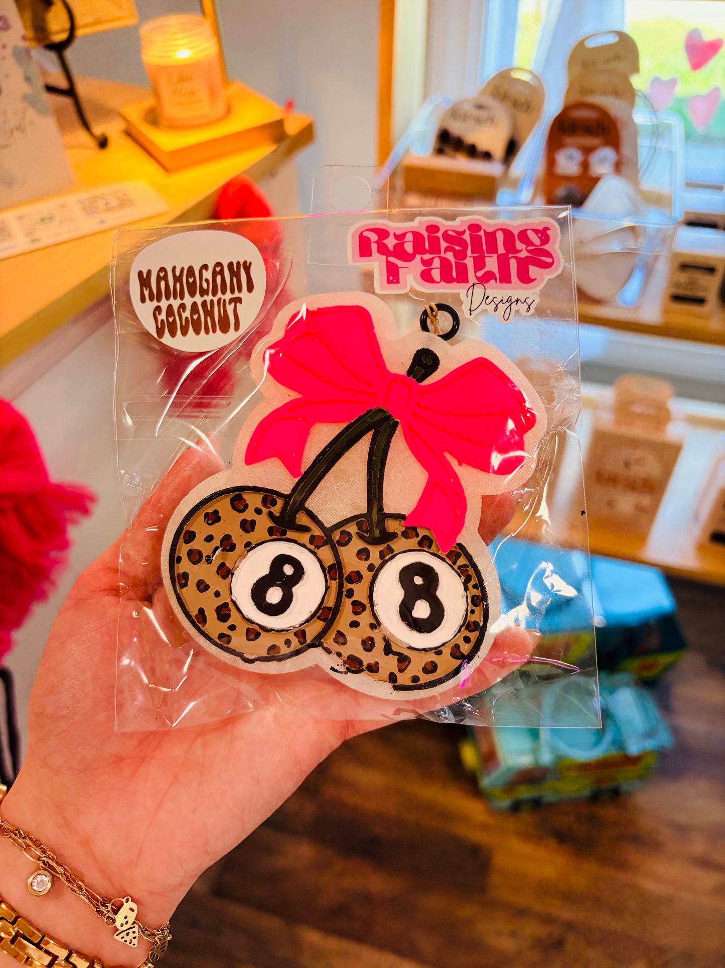 Cheetah 8 Ball Cherry Freshie