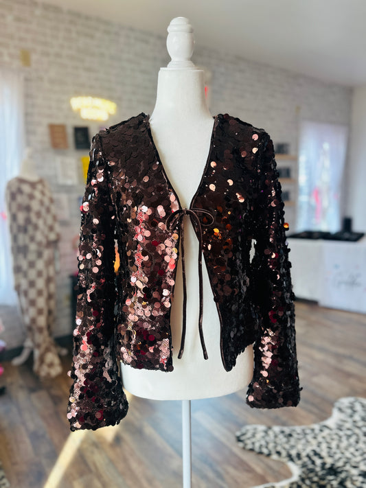 Skies Are Blue | Midnight Muse Velvet Tie Top