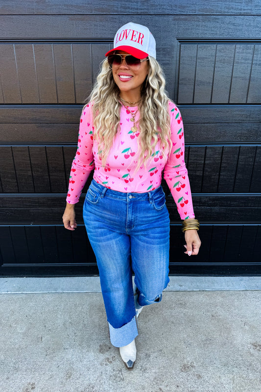 The Cherry Days Mesh Top