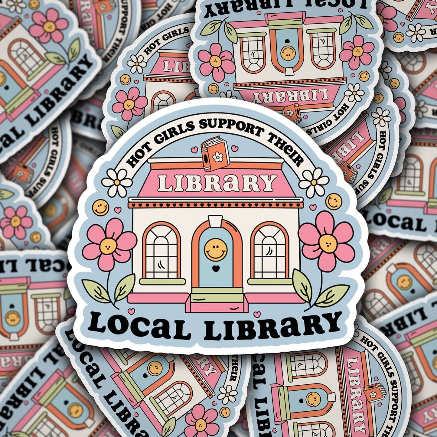 Vinyl Decal Hot Girls Support Their Local Library