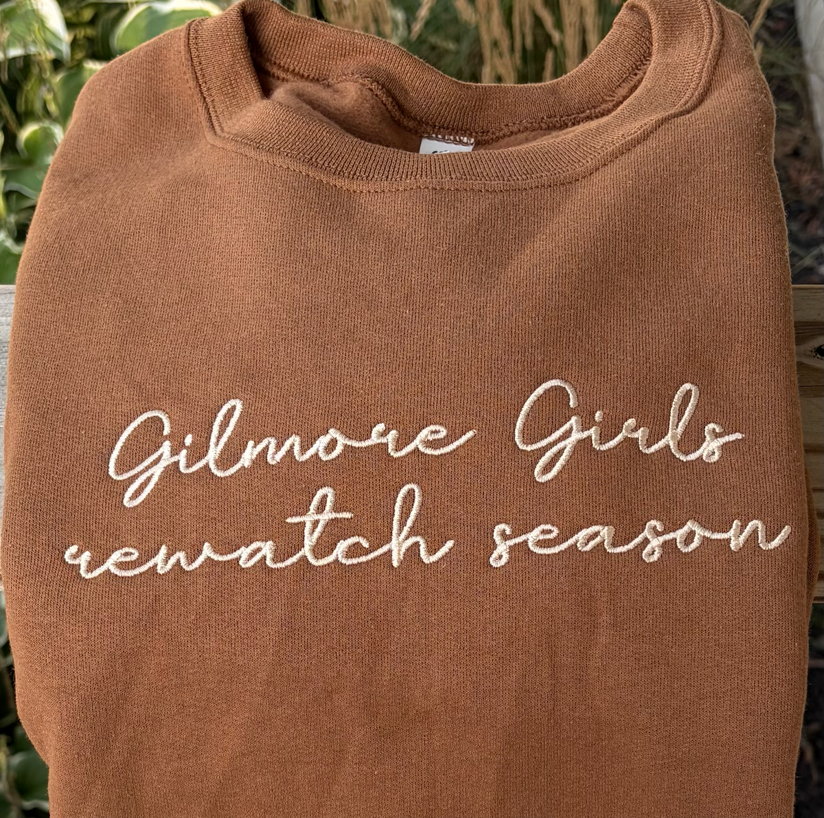 Gilmore Girls Rewatch Season Embroidered Crew