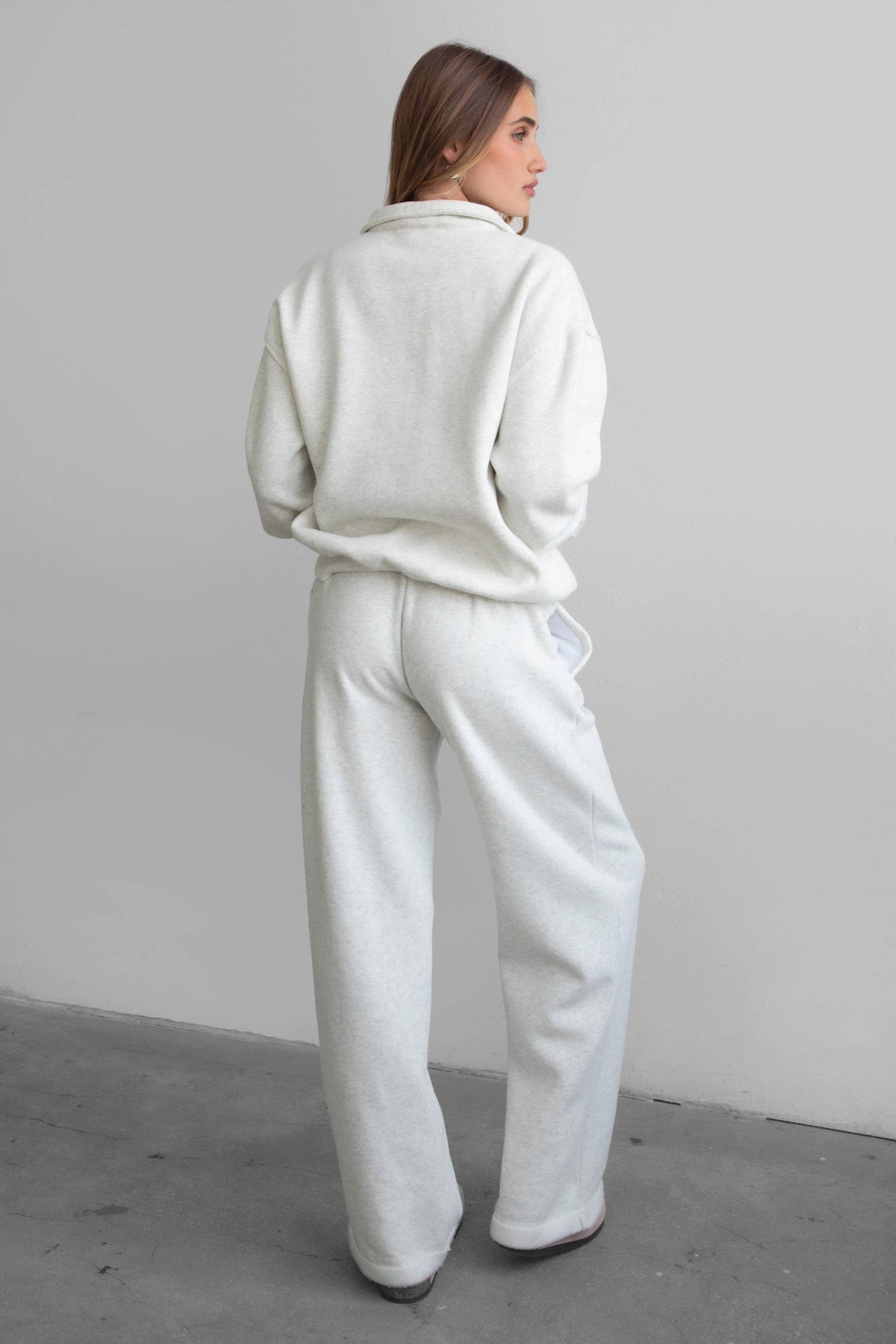 LANI Cloud Fleece Wide Leg Sweatpants Stretch Waist & Pocket