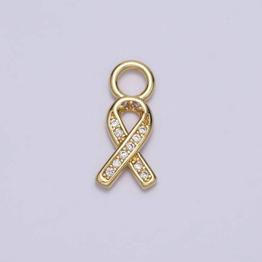 Mini Breast Cancer Awareness Ribbon Charm