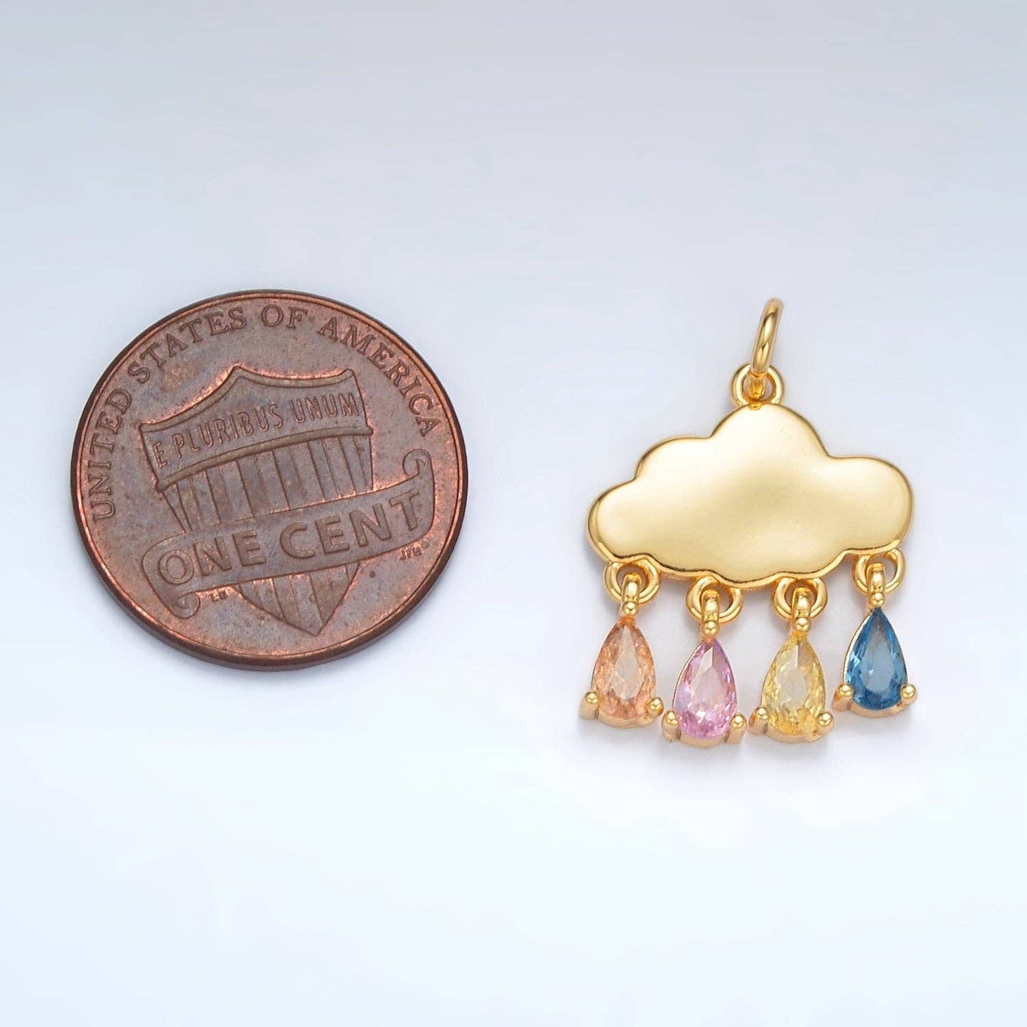 Teardrop CZ Cloud Charm