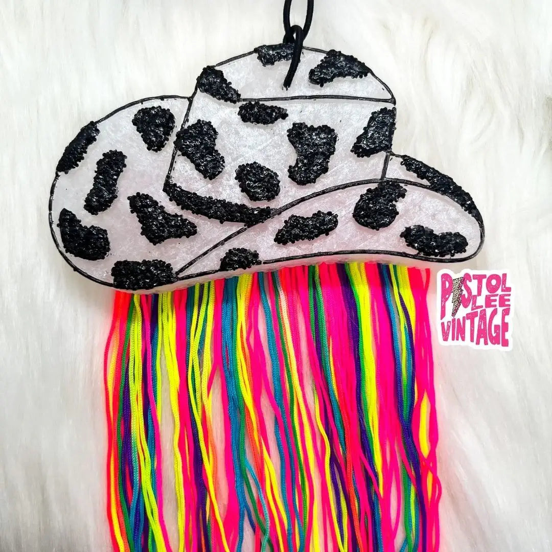 Cowprint Cowboy Hat Freshie