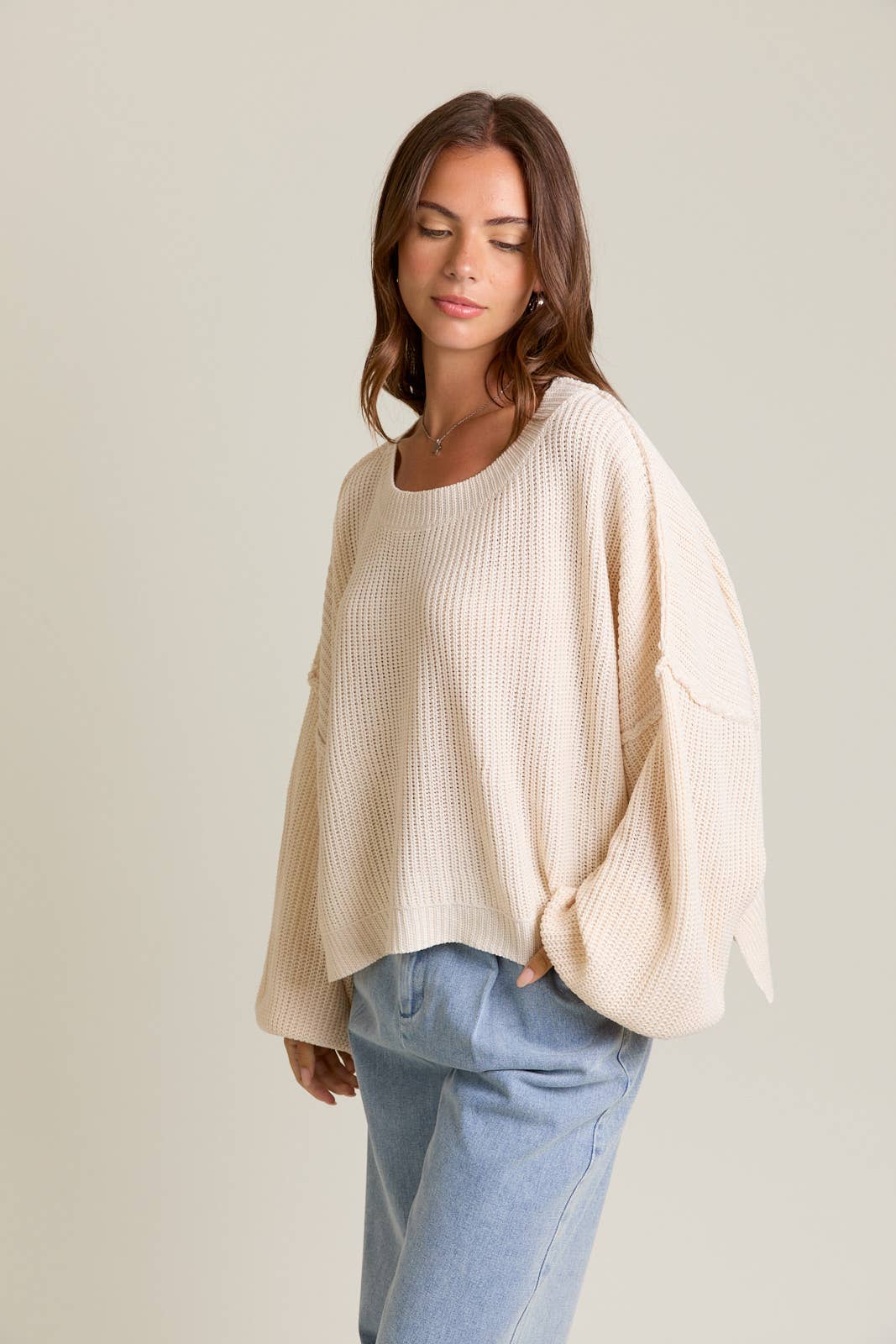 Crème de la Cozy Knit Sweater