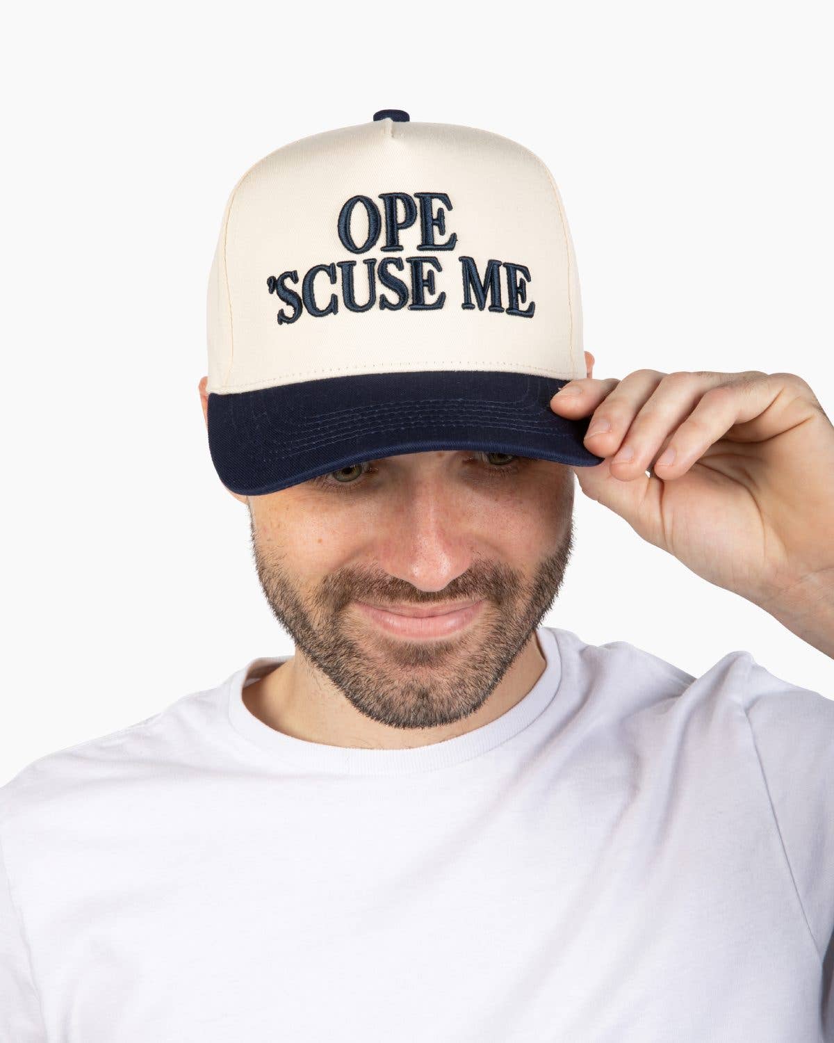 Ope 'Scuse Me Hat - Navy Blue & Cream