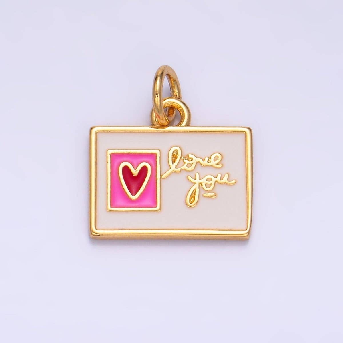 "Love You" Post Card Charm