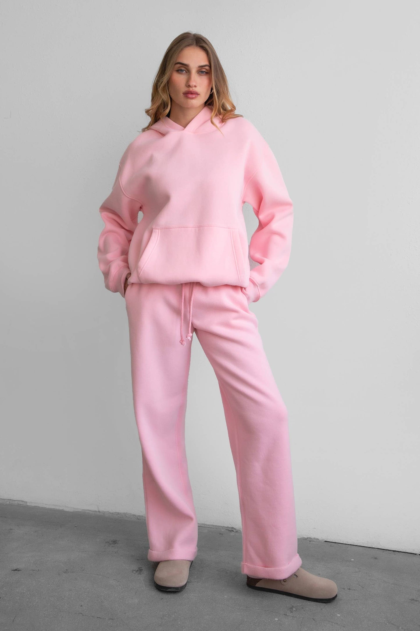 TICTOC | Cloud Fleece Wide Leg Sweatpants Stretch Waist & Pocket