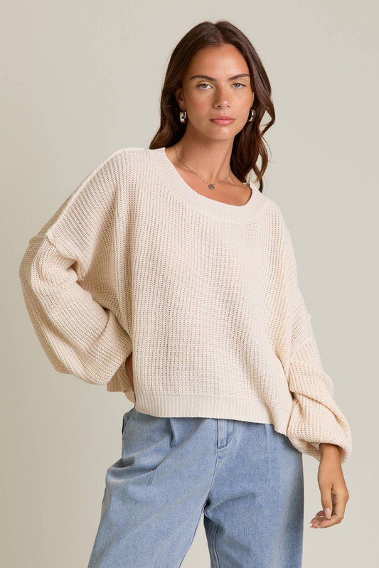 Crème de la Cozy Knit Sweater