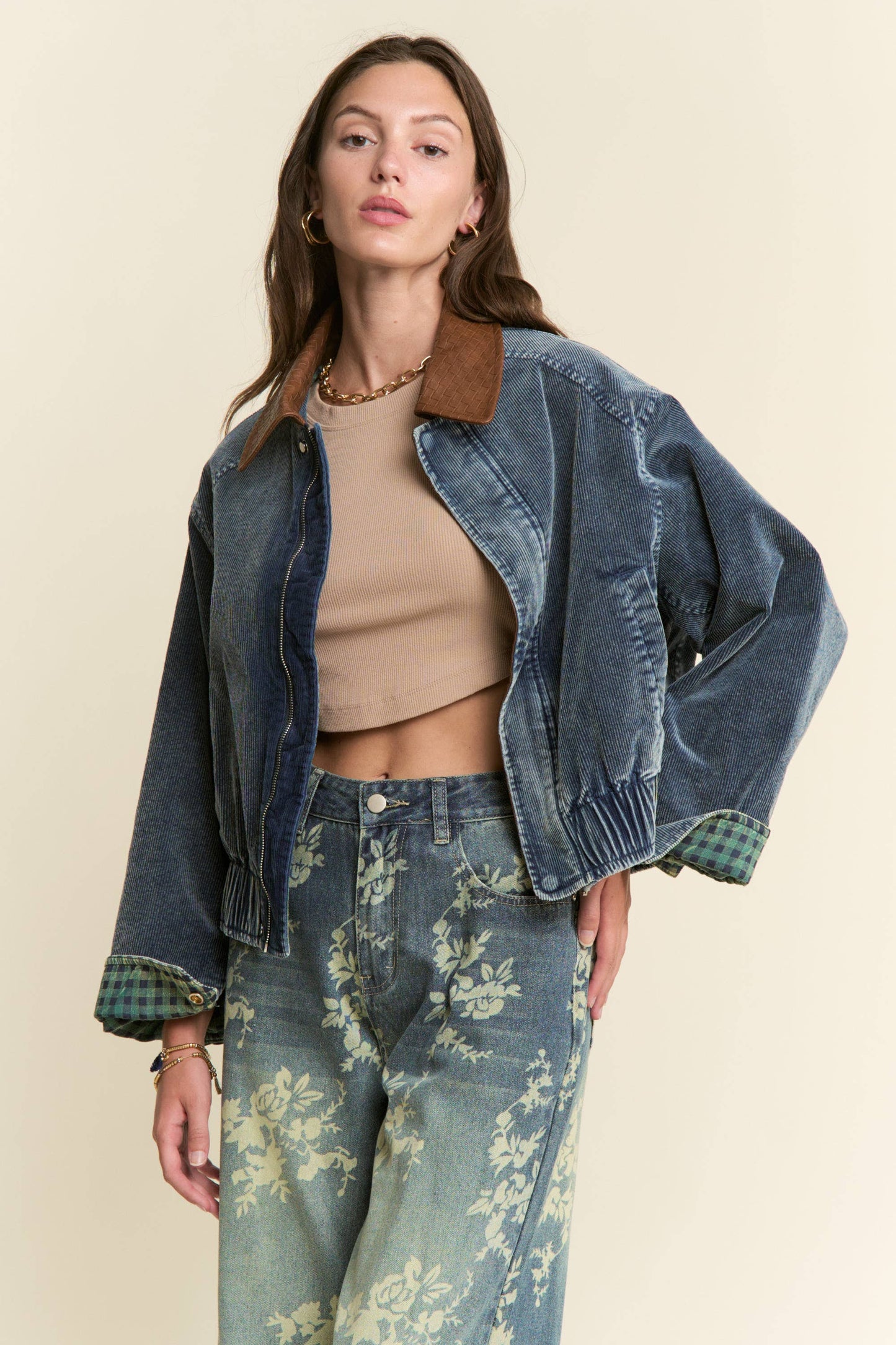 Mineral Wash  Corduroy Bomber Jacket