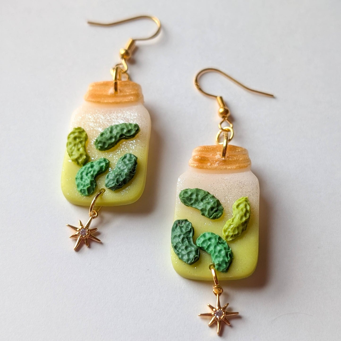 Pickle Jar earrings pickles dangles