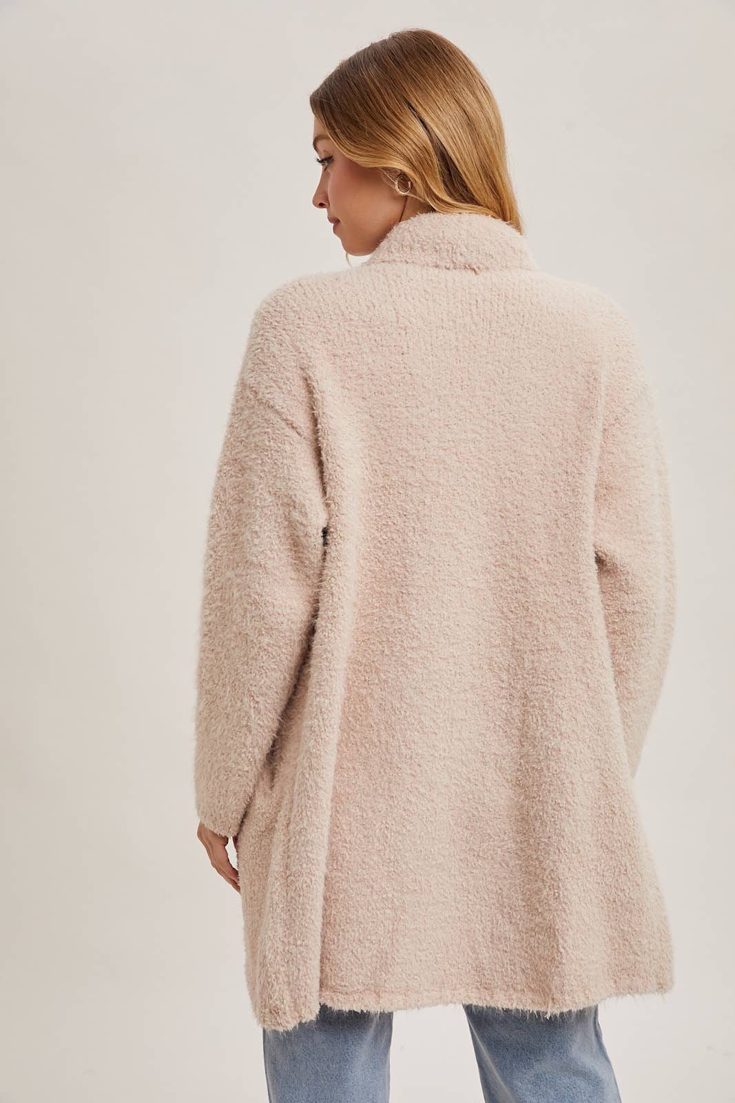Bluivy | SOFT FUZZY DRAPE FRONT CARDIGAN