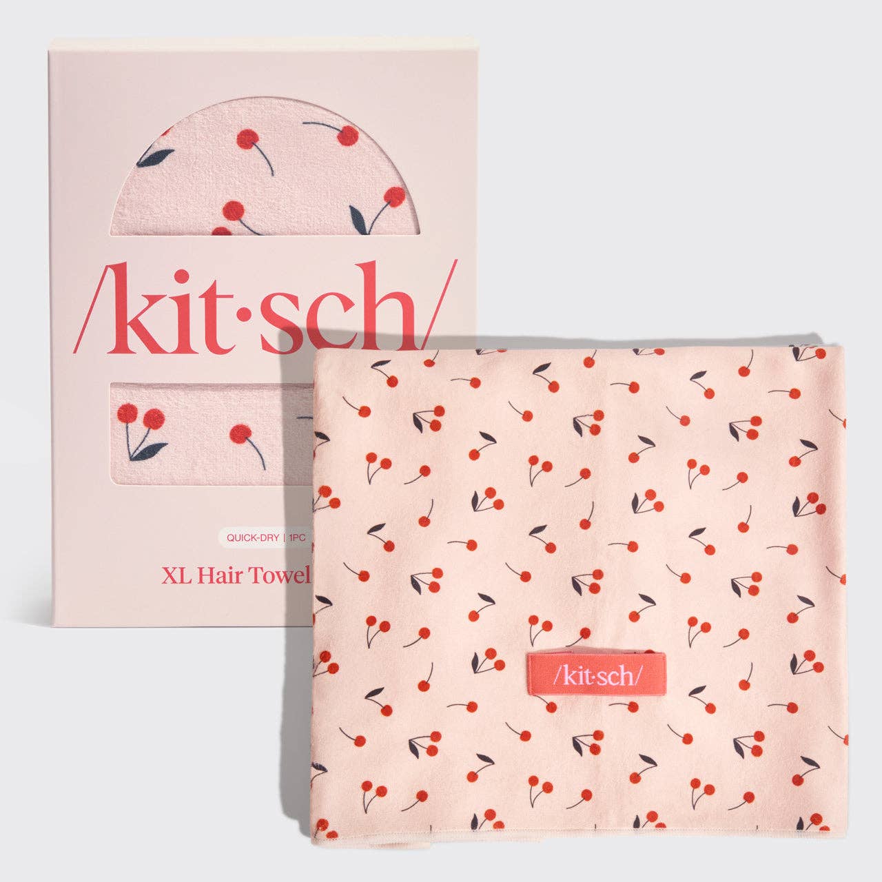 Kitsch | XL Hair Towel Wrap - Cherry Print
