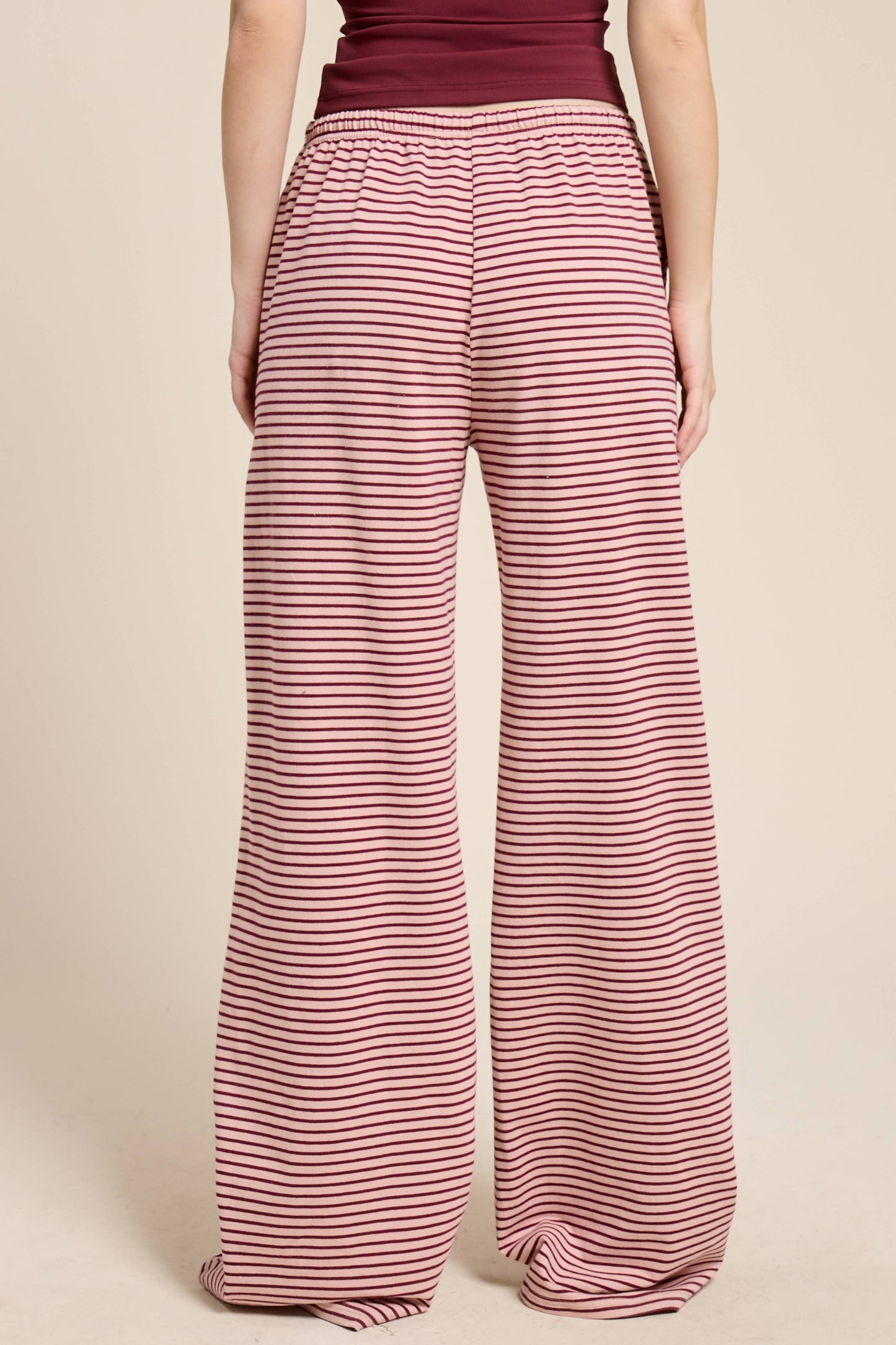 Mimosa | Striped Drawstring Wide Leg Pants
