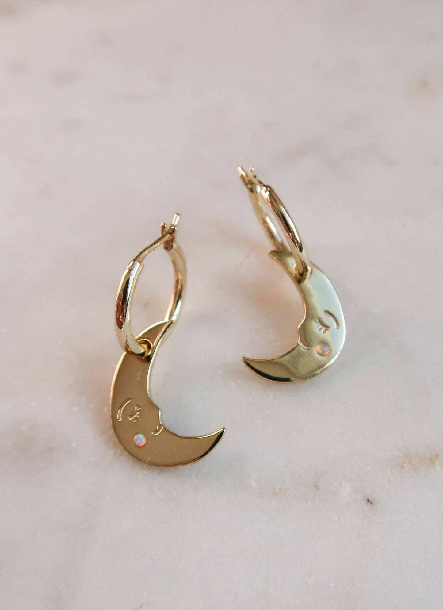 You are my Moonlit Secret Moon Hoop Earrings