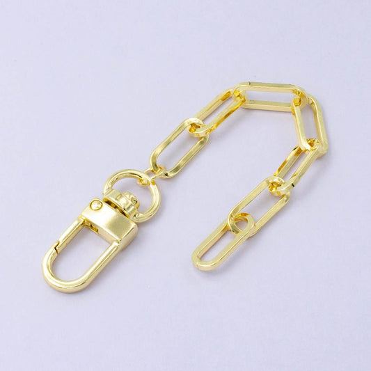 Paperclip Chain Bag Charm Swivel Keychain