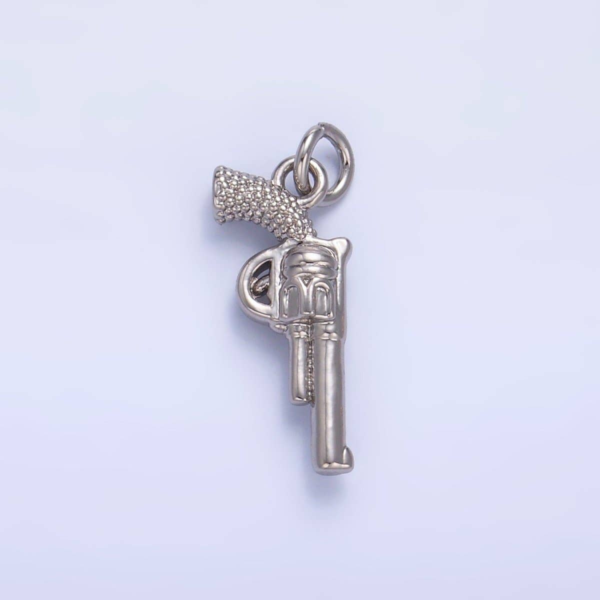 24K Gold Filled 16mm Riffle Gun Multidimensional 3D Charm in Gold & Silver | W798