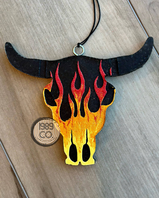 Fire Bullskull Car Freshie