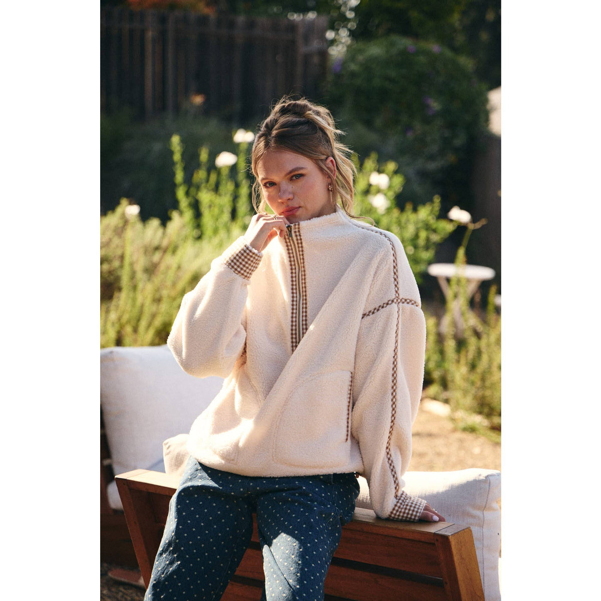 Cozy Gingham Sherpa
