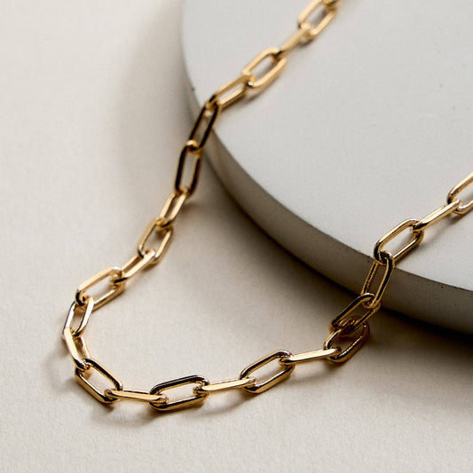 Gold Filled Paperclip Chain Necklace